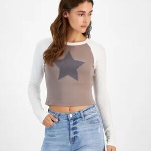 Women's Gray Star Long Sleeve Top